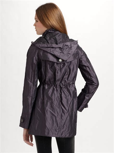 burberry hooded rain jacket women's|burberry women's raincoat with hood.